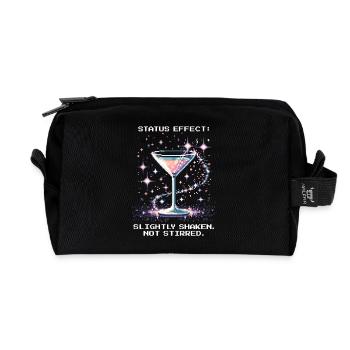 Status: Slightly Shaken | Bond Approved Cocktails - Recycled Toiletry Zip Bag - black - Front