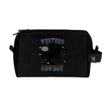Western Cowboy – Buckle Up, Not for Beginners - Recycelte Kulturtasche - Schwarz - Vorne