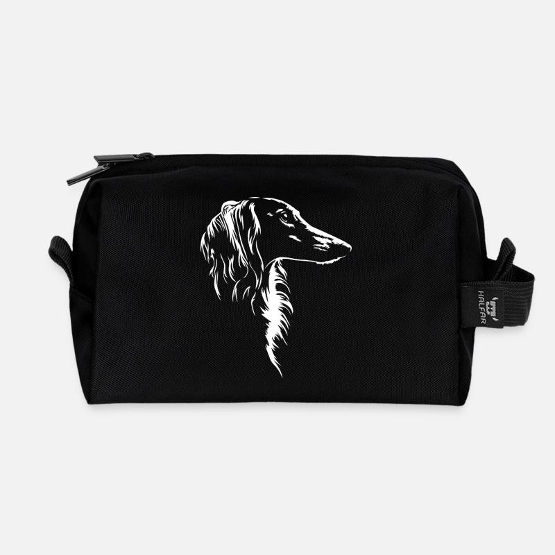 Saluki Silhouette Hunde Hund Wilsigns - Recycelte Kulturtasche - Schwarz
