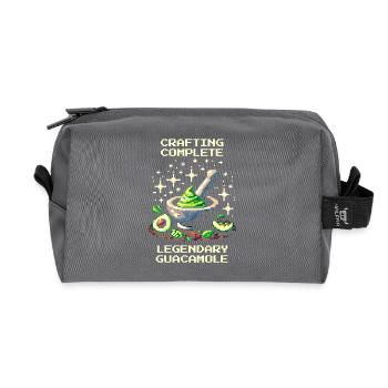 Legendary Guacamole | Crafting with Avocado XP - Recycled Toiletry Zip Bag - anthracite - Front
