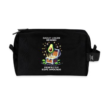 Login Bonus: Perfect Avocado | Daily Snack XP - Recycled Toiletry Zip Bag - black - Front