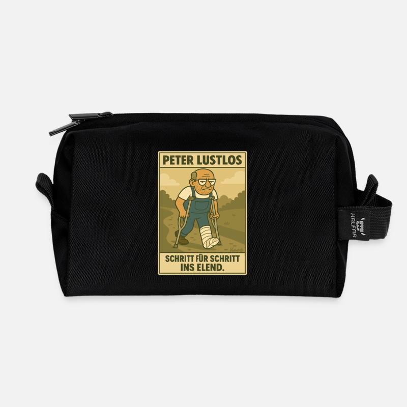 Peter Lustlos – Schritt für Schritt ins Elend - Recycelte Kulturtasche - Schwarz