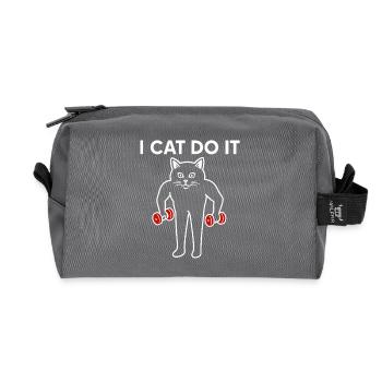 I cat do it - Recycled Toiletry Zip Bag - anthracite - Front
