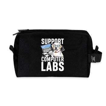 Support computer labs - Recycelte Kulturtasche - Schwarz - Vorne