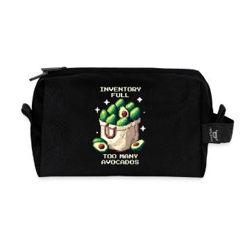 Inventar voll | Avocado-Überladung im Pixelstil - Recycelte Kulturtasche - Schwarz - Vorne