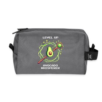 Level Up | Avocado Whisperer with XP Power-Up - Recycled Toiletry Zip Bag - anthracite - Front