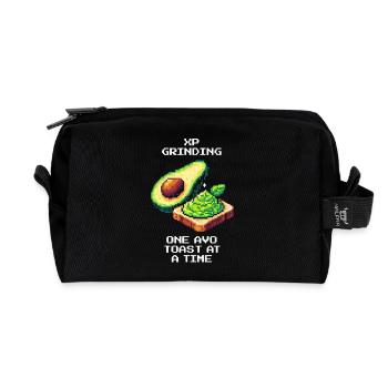 XP Grind | Avo Toast Level Up in retro style - Recycled Toiletry Zip Bag - black - Front