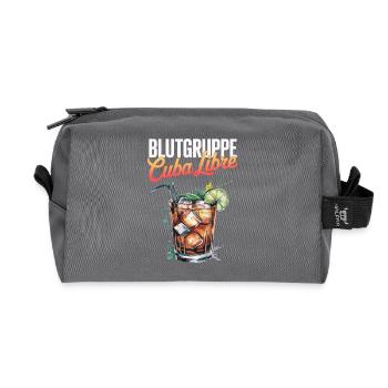Blood Type Cuba Libre Cocktail Bartender - Recycled Toiletry Zip Bag - anthracite - Front