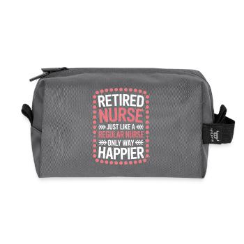 Nurse Retired Caregiver - Recycled Toiletry Zip Bag - anthracite - Front