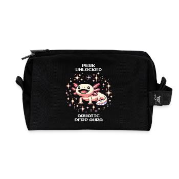 Aura d’axolotl | Amphibien drôle Rétro Pixel - Trousse de toilette en tissu recyclé - noir - Devant