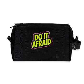 Fais-le Peur Courage Développement Motivation - Trousse de toilette en tissu recyclé - noir - Devant