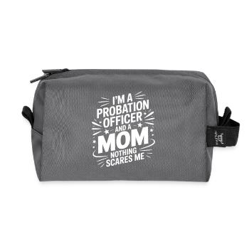 Probation Officer Mom Saying Mother - Recycled Toiletry Zip Bag - anthracite - Front