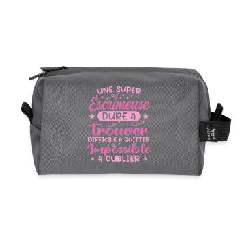 A Super Fencer - Fencing Gift - Recycled Toiletry Zip Bag - anthracite - Front
