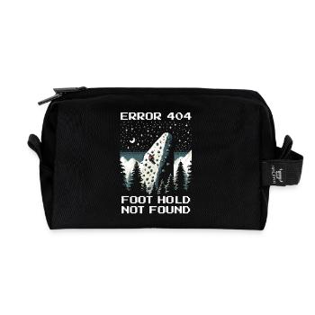 Lack of foothold | Bouldering Pixel Art Foot Technique - Recycled Toiletry Zip Bag - black - Front