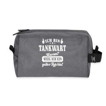 Ich bin Tankwart weil ich ein geiler Typ bin - Recycelte Kulturtasche - Anthrazit - Vorne