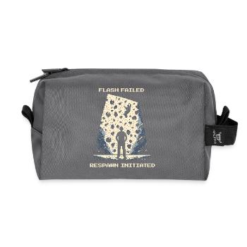 Flash Failed | Bouldering Pixel Art Crash Pad - Recycled Toiletry Zip Bag - anthracite - Front