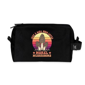 Just a Girl Who Loves Morel Mushrooms - Recycled Toiletry Zip Bag - black - Front