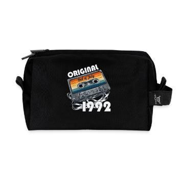 33rd Birthday Gift Husband Cassette July 1992 - Recycled Toiletry Zip Bag - black - Front