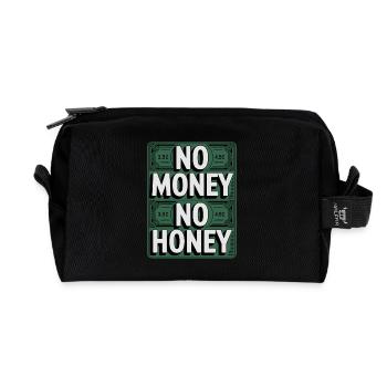 Pas d’argent pas de miel Ironique Argent Dire Fête - Trousse de toilette en tissu recyclé - noir - Devant