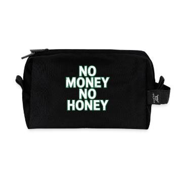 Pas d’argent pas de miel Ironique Argent Dire Fête - Trousse de toilette en tissu recyclé - noir - Devant