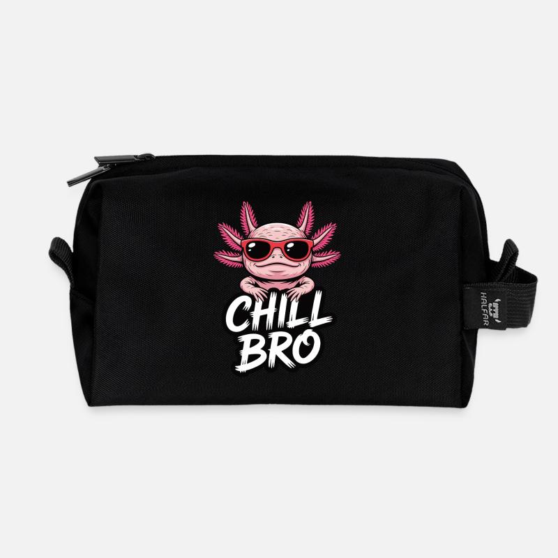 Chill Bro Axolotl chillen bruder - Recycelte Kulturtasche - Schwarz