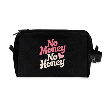 Pas d’argent pas de miel Ironique Argent Dire Fête - Trousse de toilette en tissu recyclé - noir - Devant