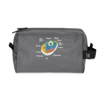 Anatomy Of Animal Cell Biology Biologist Science - Recycled Toiletry Zip Bag - anthracite - Front