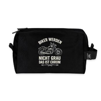 Les motards ne deviennent pas gris - c’est le chrome ! - Trousse de toilette en tissu recyclé - noir - Devant