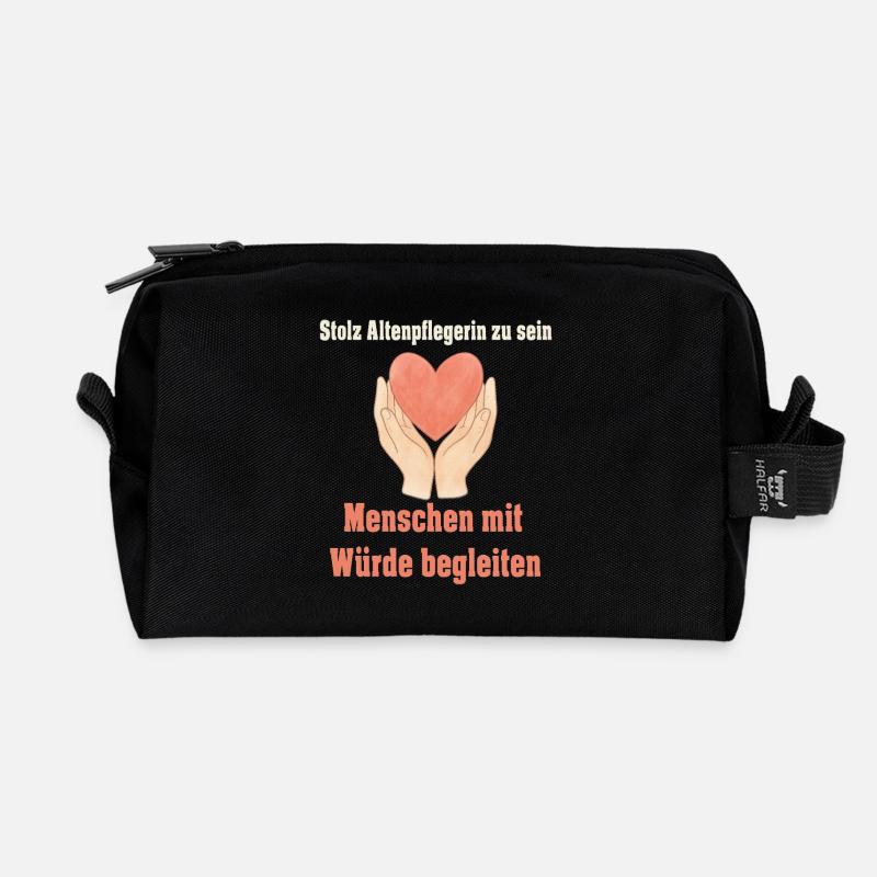 Stolz Altenpflegerin zu sein mit Wuerde begleit - Recycelte Kulturtasche - Schwarz