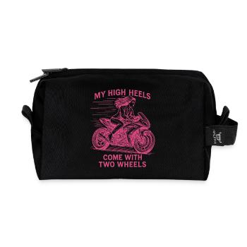 My High Heels Come With Two Wheels - Recycled Toiletry Zip Bag - black - Front