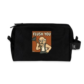Wütender Opa mit Pömpel Comic Motiv - Recycelte Kulturtasche - Schwarz - Vorne