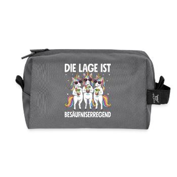 Die Lage Ist Besäufniserregend - Recycelte Kulturtasche - Anthrazit - Vorne