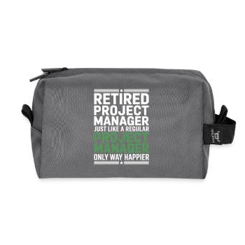 Retired Project Manager Saying - Recycled Toiletry Zip Bag - anthracite - Front