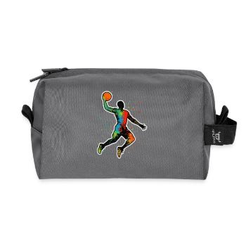 Basketball Splash Dunk – Explosion de couleurs en mouvement - Trousse de toilette en tissu recyclé - anthracite - Devant