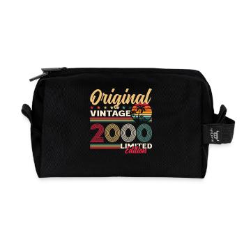 25th Birthday Gift Husband Original 2000 - Recycled Toiletry Zip Bag - black - Front
