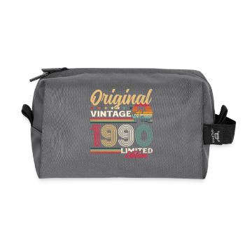 35th Birthday Gift Husband Original 1990's - Recycled Toiletry Zip Bag - anthracite - Front