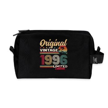 29th Birthday Original Vintage 1996 - Recycled Toiletry Zip Bag - black - Front