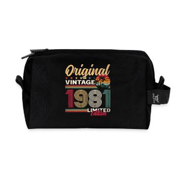 44. Geburtstag Original Jahrgang 1981 - Recycelte Kulturtasche - Schwarz - Vorne