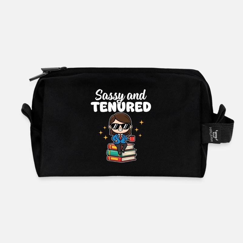 FRECH UND FEST ANGESTELLT - LEHRER GESCHENK - Recycelte Kulturtasche - Schwarz
