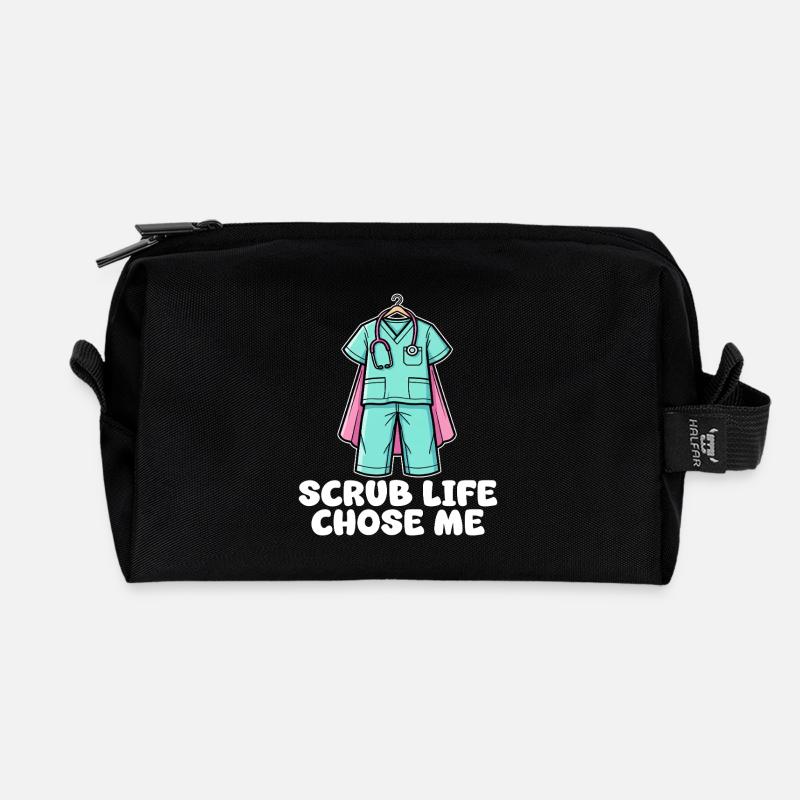 SCRUB LIFE CHOSE ME - KRANKENSCHWESTER GESCHENK - Recycelte Kulturtasche - Schwarz
