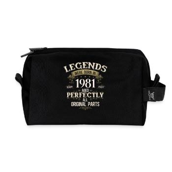 44. Geburtstag Original Jahrgang 1981 - Recycelte Kulturtasche - Schwarz - Vorne