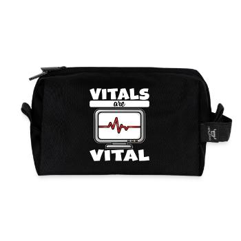 VITALWERTE SIND LEBENSWICHTIG - GESCHENK FÜR KRANKENSCHWESTER - Recycelte Kulturtasche - Schwarz - Vorne