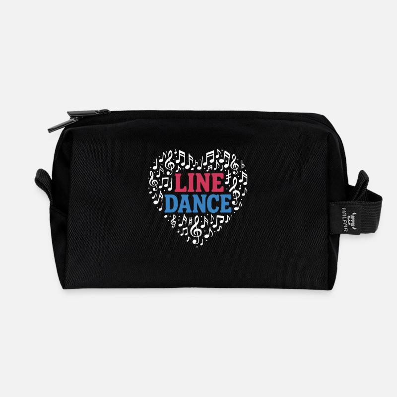 Linedance - Tanz mit Herz - Musik Geschenk - Recycelte Kulturtasche - Schwarz