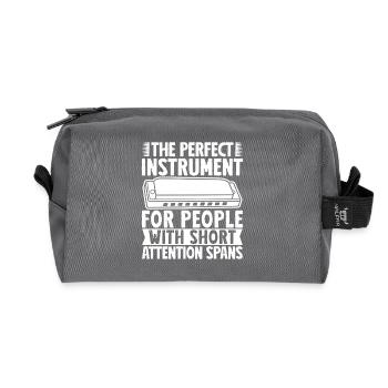Harmonica Musican For People With Short Attention - Recycelte Kulturtasche - Anthrazit - Vorne