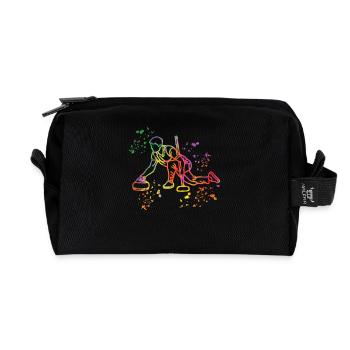 Curler Winter Sports Curling - Recycled Toiletry Zip Bag - black - Front