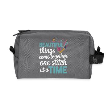 Sewing and embroidery design – stitch by stitch to Schönh - Recycled Toiletry Zip Bag - anthracite - Front