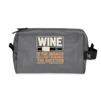 Wine is the answer ich hab nur die Frage vergessen - Recycelte Kulturtasche - Anthrazit - Vorne