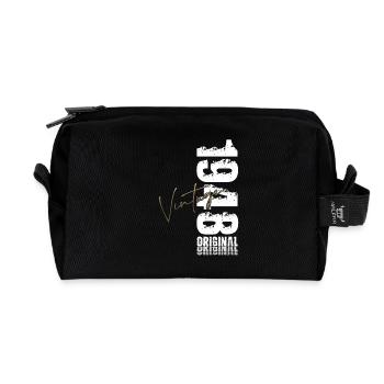 77th Birthday Legend Born in 1948 - Recycled Toiletry Zip Bag - black - Front