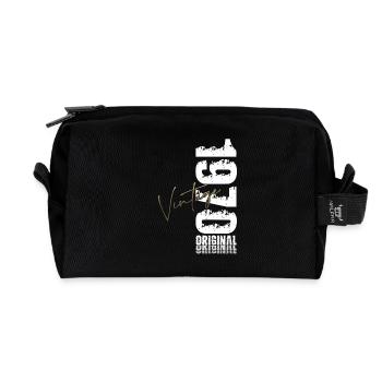 Légende du 55e anniversaire née en 1970 - Trousse de toilette en tissu recyclé - noir - Devant