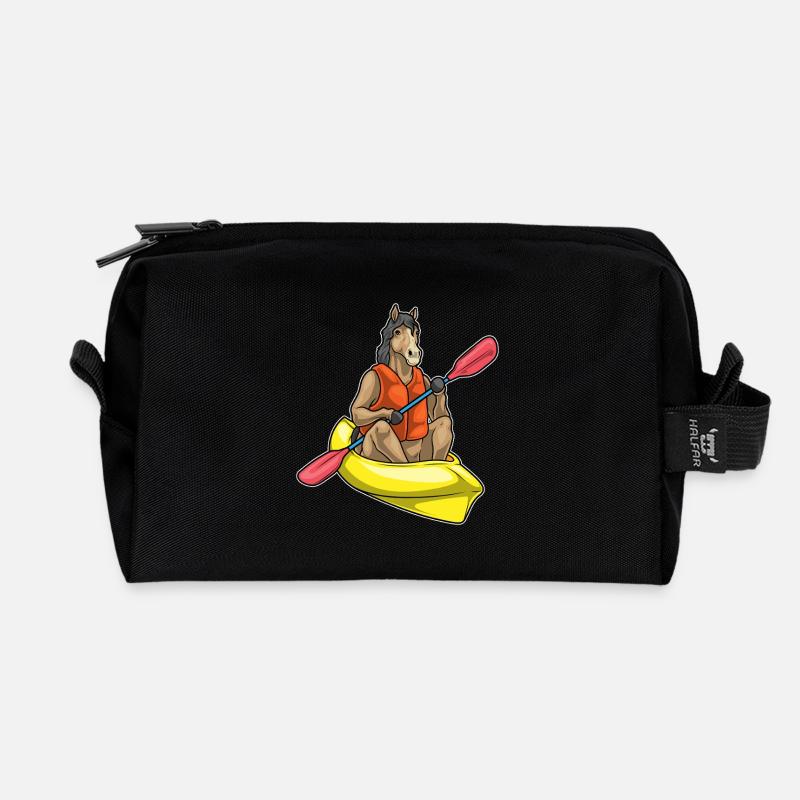 Pferd Kayak Paddel - Recycelte Kulturtasche - Schwarz